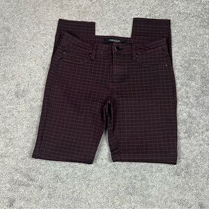 Liverpool Jeans Company Slim Burgundy Windowpane Jeans